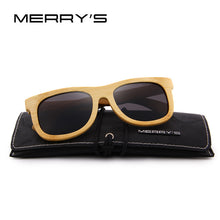 Load image into Gallery viewer, MERRY'S DESIGN Bamboo Sunglasses Men/Women Retro Polarized Sun Glasses HAND MADE 100% UV Protection S'5118