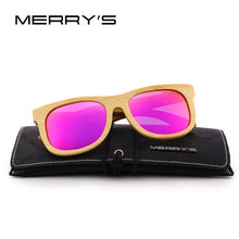 Load image into Gallery viewer, MERRY'S DESIGN Bamboo Sunglasses Men/Women Retro Polarized Sun Glasses HAND MADE 100% UV Protection S'5118