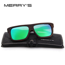 Load image into Gallery viewer, MERRY'S DESIGN Men Wooden Sunglasses Square Polarized Sun Glasses HAND MADE 100% UV Protection S'5066