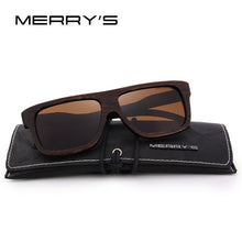 Load image into Gallery viewer, MERRY'S DESIGN Men Wooden Sunglasses Square Polarized Sun Glasses HAND MADE 100% UV Protection S'5066